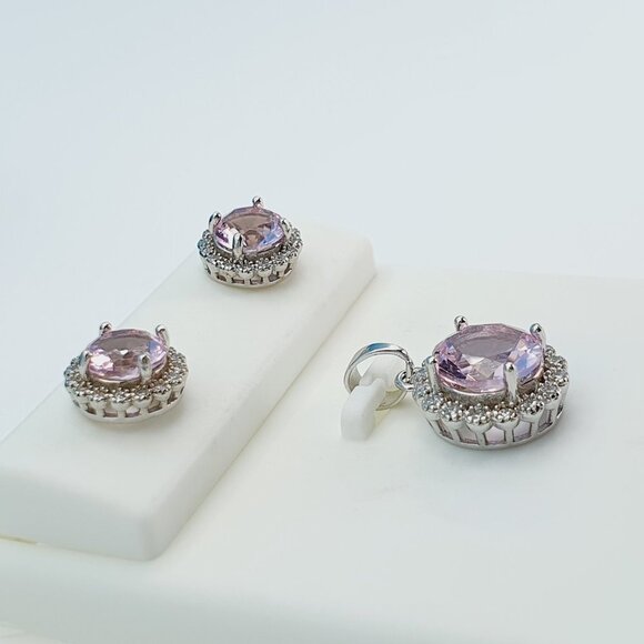 "925 Sterling Silver Cubic Zircon Jewelry Set, UU1P7A7039 - Picture 4 of 9